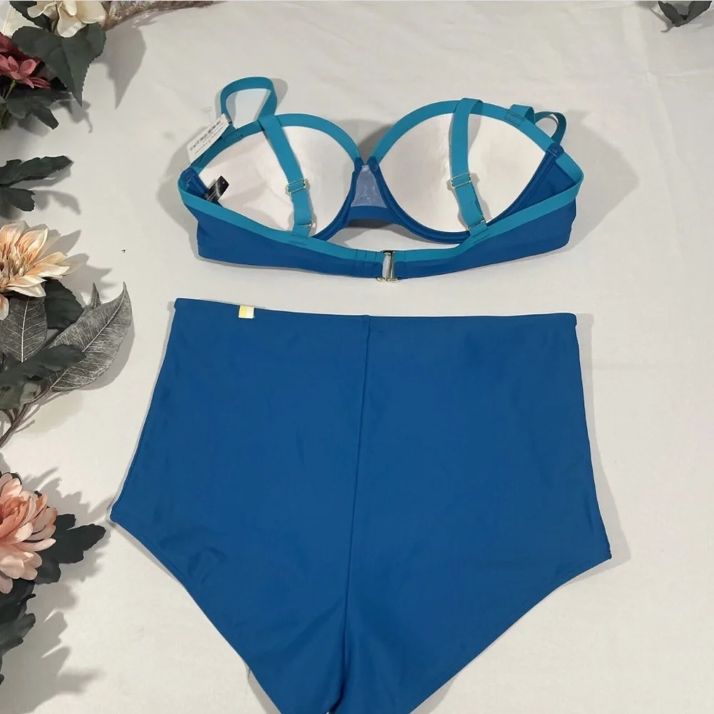 NEW 2PC Summersalt [ 4 ] The Fused Delta Bikini Top +‎ High Waist Bottoms